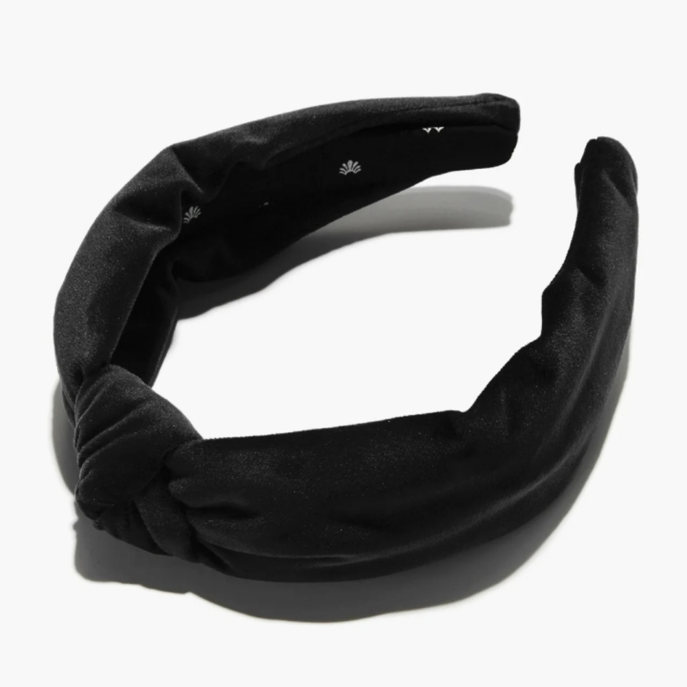 Lele Sadoughi Jet Velvet Knotted Headband